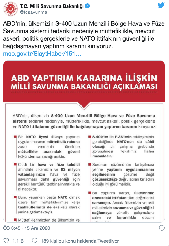 MSB'den ABD'nin yaptırım kararına sert tepki: Kınıyoruz - Resim: 0