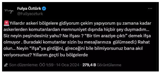 "Tim araziye çıktı" sözleri tepki çeken Fulya Öztürk öfkelendi: Siz neyin peşindesiniz yahu? - Resim: 1