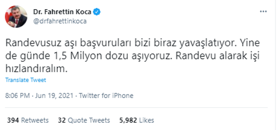 Sağlık Bakanı Fahrettin Koca vatandaşa seslendi: Randevu alarak işi hızlandıralım - Resim: 0