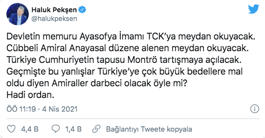 Eski CHP Milletvekili Haluk Pekşen amirallerin darbe çağrıştıran bildirisini savundu! - Resim: 1