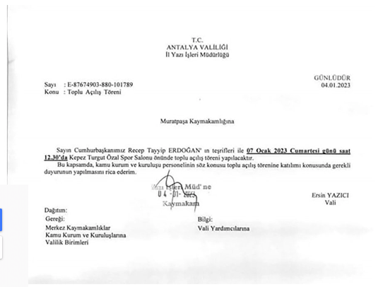 Antalya Valiliği'nden Erdoğan'ın mitingine 'katılın' çağrısı - Resim: 0