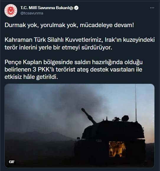 MSB duyurdu: Saldırı hazırlığındaki 3 PKK'lı öldürüldü - Resim: 0