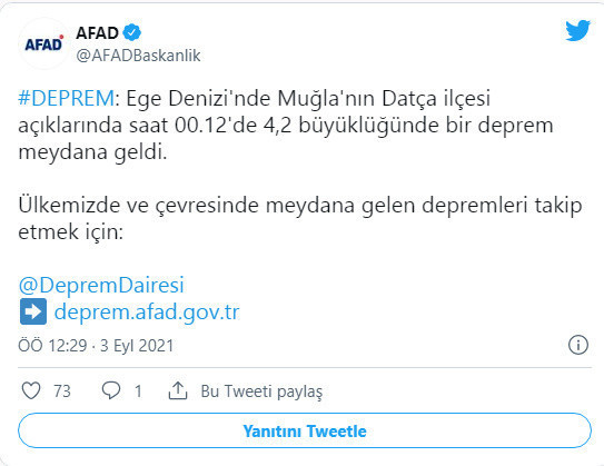 Datça açıklarında 4.2 büyüklüğünde deprem - Resim: 0