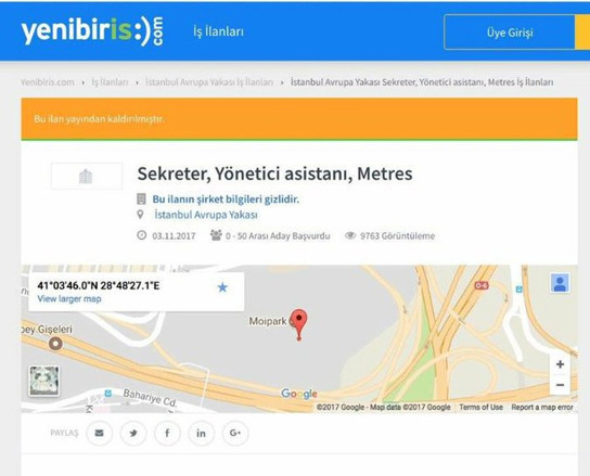 Türk iş ilanı sitesinde skandal 'Ayda 8000 TL maaşla metres...' - Resim: 2