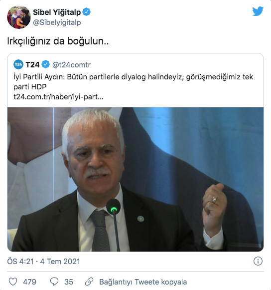 HDP'li Sibel Yiğitalp'den İYİ Partili Koray Aydın'a: Irkçılığınızda boğulun - Resim: 0