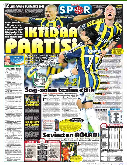 F.Bahçe için en güzel manşet - Resim: 1