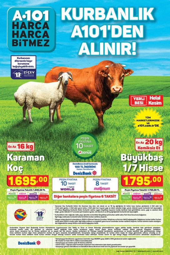 A101 kurbanlık fiyatları 2021 büyükbaş/küçükbaş kaç paradan başlıyor? - Resim: 0