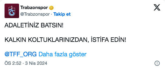 PFDK kararlarına Trabzonspor'dan sert tepki: Kalkın koltuklarınızdan, istifa edin - Resim: 0