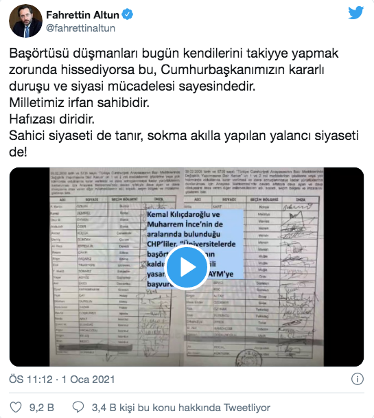 Fahrettin Altun'dan 'başörtüsü' paylaşımı! Olaya ateş püskürdü - Resim: 0