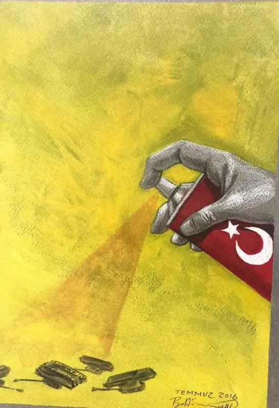 15 Temmuz çizimleri! Darbenin en çarpıcı karikatürleri - Resim: 3