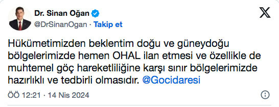 İran'ın saldırısı sonrasında Sinan Oğan'dan çağrı: Hemen OHAL ilan edilsin - Resim: 0