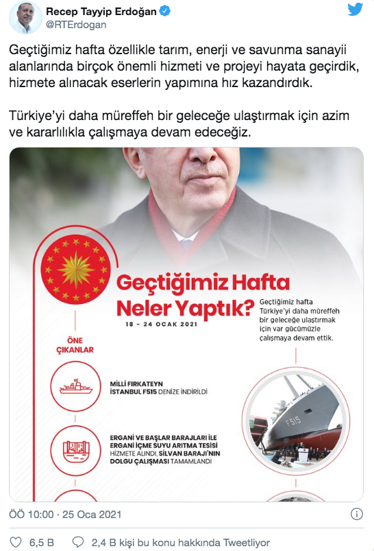 Cumhurbaşkanı Erdoğan, Twitter'dan paylaştı: Geçtiğimiz hafta neler yaptık? - Resim: 0