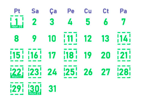 2019 yılı hacamat günleri nisan ayında hangisi - Resim: 0