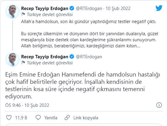 PCR testleri negatif çıkan Başkan Erdoğan'dan açıklama! - Resim: 0