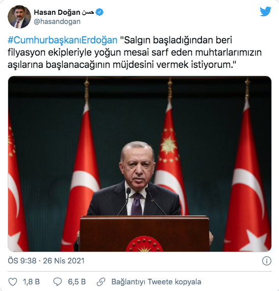 Cumhurbaşkanı Erdoğan'dan muhtarlara aşı müjdesi! Talimat verdi - Resim: 0