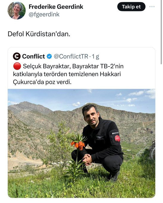 Selçuk Bayraktar'dan PKK destekçisi Geerdink'e iki dilde yanıt - Resim: 0