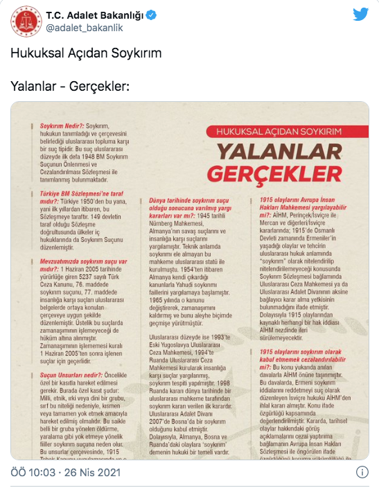 Adalet Bakanlığı'ndan ABD Başkanı Biden'ın soykırım sözlerine yanıt - Resim: 0