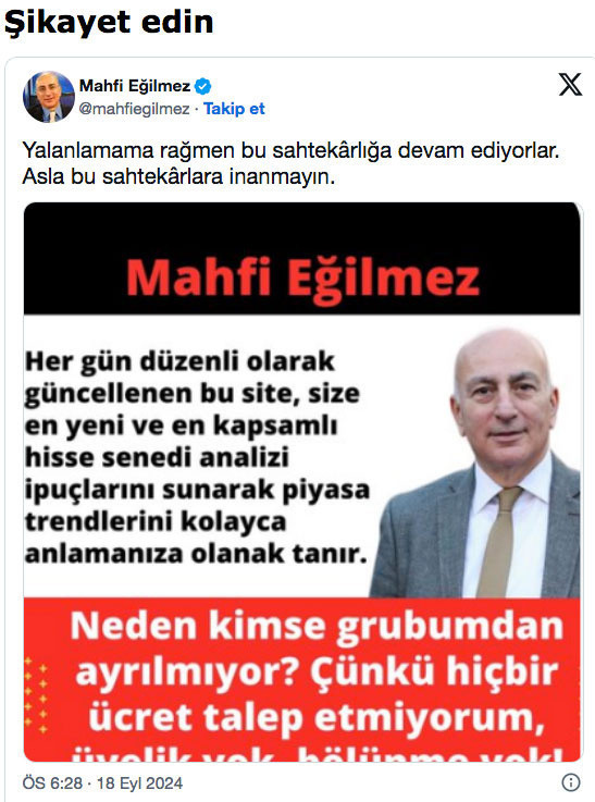 Mahfi Eğilmez isyan etti: Bu sahtekarlığı yapanlara asla inanmayın - Resim: 0