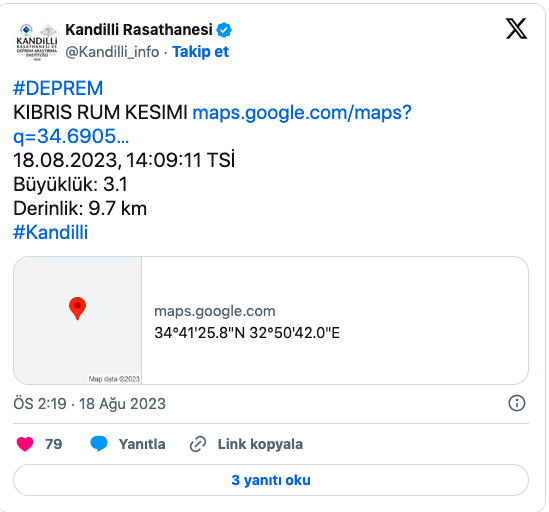 Kıbrıs'ta korkutan deprem! Kandilli şiddetini açıkladı - Resim: 0