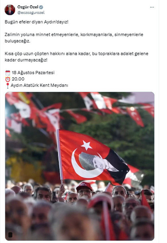 CHP lideri Özgür Özel’in miting çağrısında AK Parti'ye geçen Özlem Çerçioğlu’na gönderme - Resim: 0