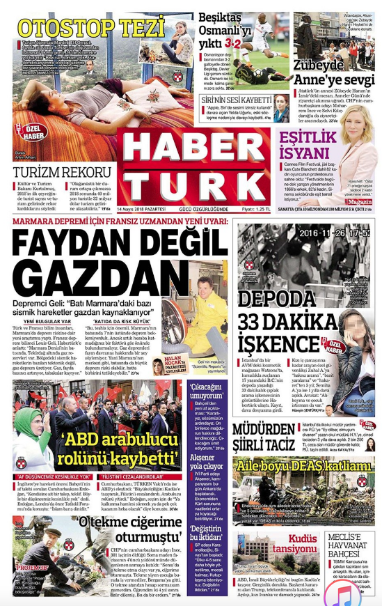 Gazete manşetleri 14 Mayıs 2018 Hürriyet - Sözcü - Habertürk - Resim: 4