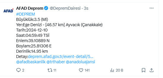 Sabaha karşı deprem paniği! AFAD duyurdu, şiddeti kaç? - Resim: 0