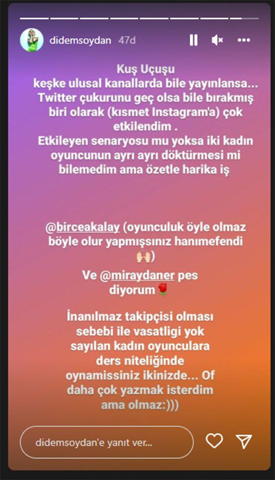 Didem Soydan'dan Kuş Uçuşu göndermesi: "Vasatlığı yok sayılan kadın oyunculara ders niteliğinde" - Resim: 4