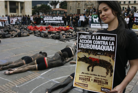 Boğa Güreşine karşı soyundular! - Resim: 2