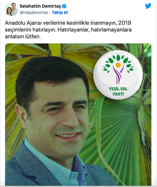 Demirtaş’tan ‘Anadolu Ajansı’ paylaşımı: Kesinlikle inanmayın - Resim: 0