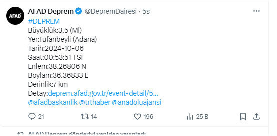 Panik yaratan deprem! Gece sallandı, AFAD duyurdu - Resim: 0