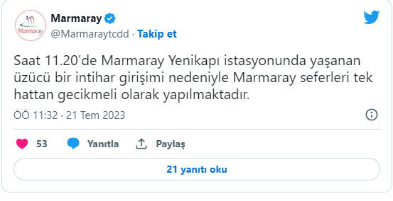 Marmaray’da intihar girişimi! Seferler yavaşladı - Resim: 0