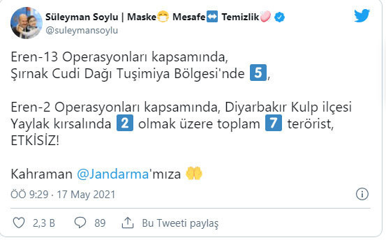 Bakan Süleyman Soylu duyurdu: 7 terörist etkisiz hale getirildi - Resim: 0