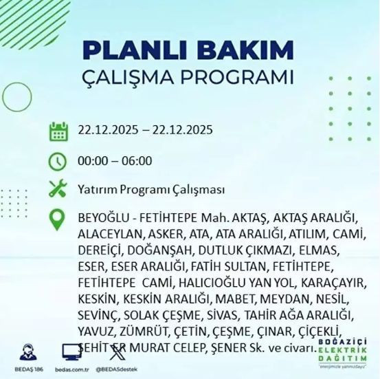 İstanbul'da 19 ilçede elektrik kesintisi! Saatlerce gelmeyecek... - Resim: 3