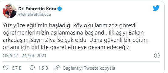 Sağlık Bakanı Koca'dan yüz yüze eğitim mesajı - Resim: 0