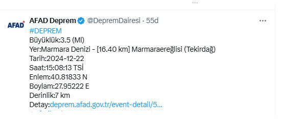 Marmara'da ve Akdeniz'de panik yaratan depremler! AFAD'dan açıklama geldi - Resim: 1