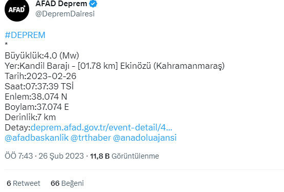 Kahramanmaraş ve Hatay'da panik yaratan deprem! AFAD duyurdu - Resim: 1