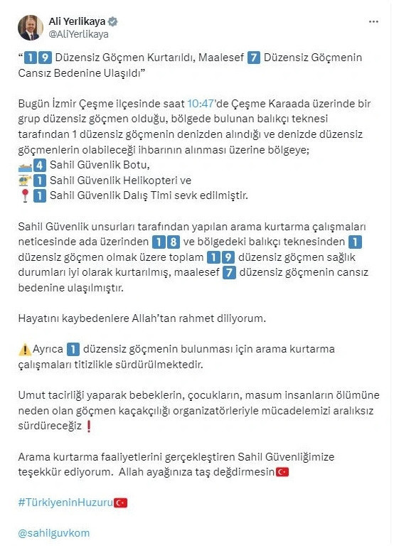 İzmir'de düzensiz göçmen faciası: 7 ölü - Resim: 0