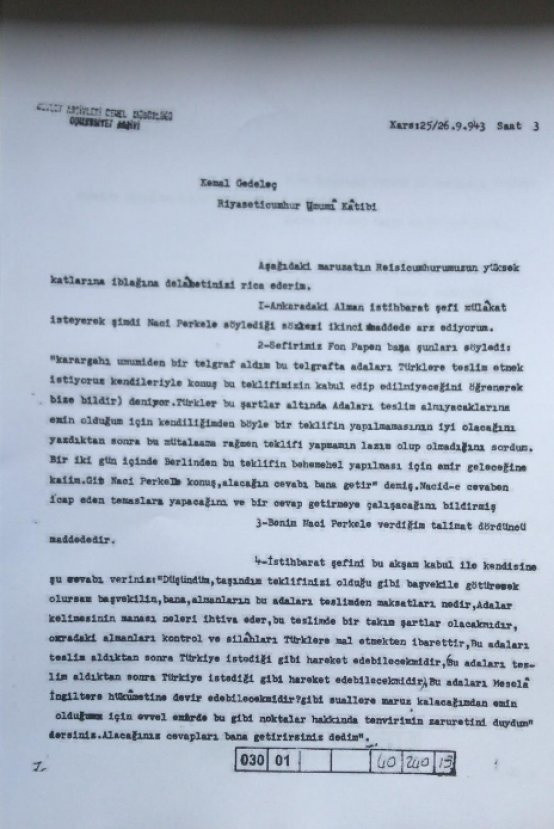 İsmet İnönü'nün 12 Ada'yı reddettiği belge ortaya çıktı - Resim: 0