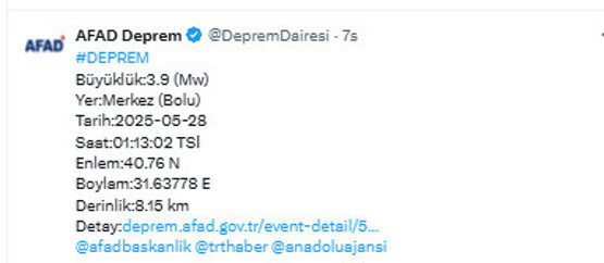 Bolu gece yarısı sallandı! AFAD depremin büyüklüğünü duyurdu - Resim: 0