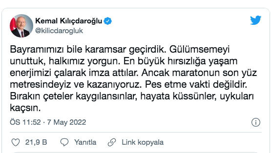 Kılıçdaroğu'ndan yeni paylaşım: Pes etme vakti değil - Resim: 0