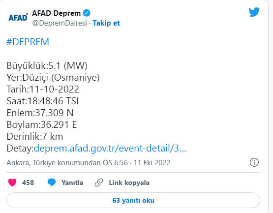 Osmaniye'de 5,1 büyüklüğünde korkutan deprem! - Resim: 0