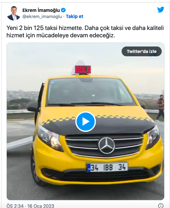 İmamoğlu hesabından paylaştı: 2 bin 125 yeni taksi hizmette - Resim: 0
