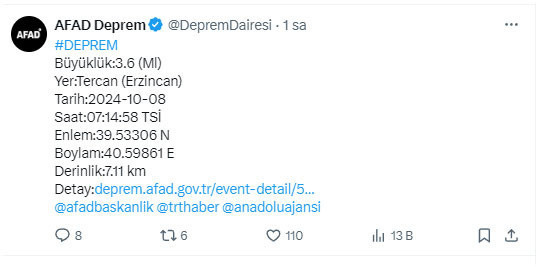 Erzincan'da deprem paniği! AFAD duyurdu - Resim: 0