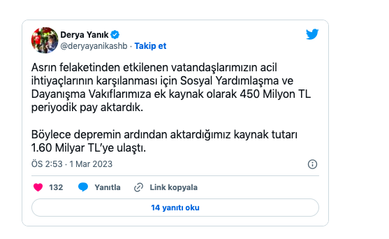 Derya Yanık paylaştı: Tutar 1,60 milyar TL’ye ulaştı - Resim: 0