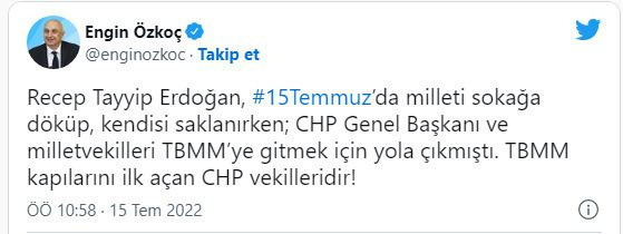CHP'li Engin Özkoç'tan tepki çeken 15 Temmuz paylaşımı: Erdoğan'ı hedef aldı - Resim: 2
