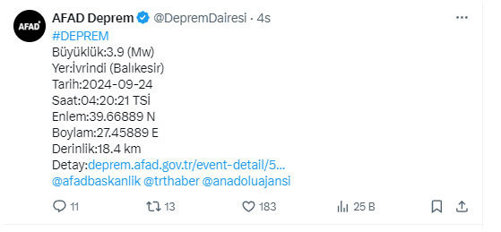Panik yaratan deprem! Balıkesir sallandı, AFAD duyurdu - Resim: 0