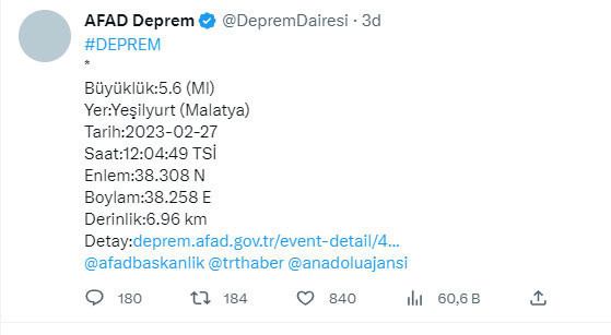 Malatya'da deprem oldu hasarlı binalar çöktü! AFAD şiddetini açıkladı son depremler listesi - Resim: 2