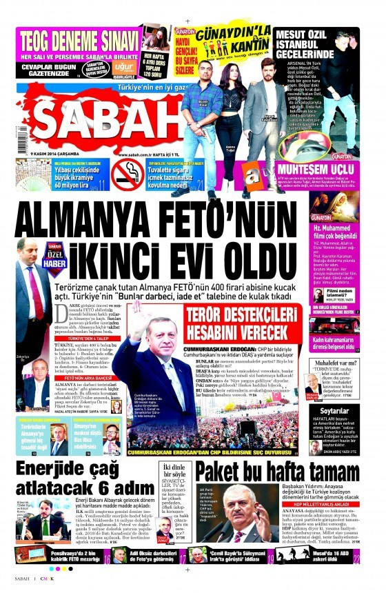 Gazete manşetleri 9 Kasım 2016 bugünkü gazeteler  - Resim: 2