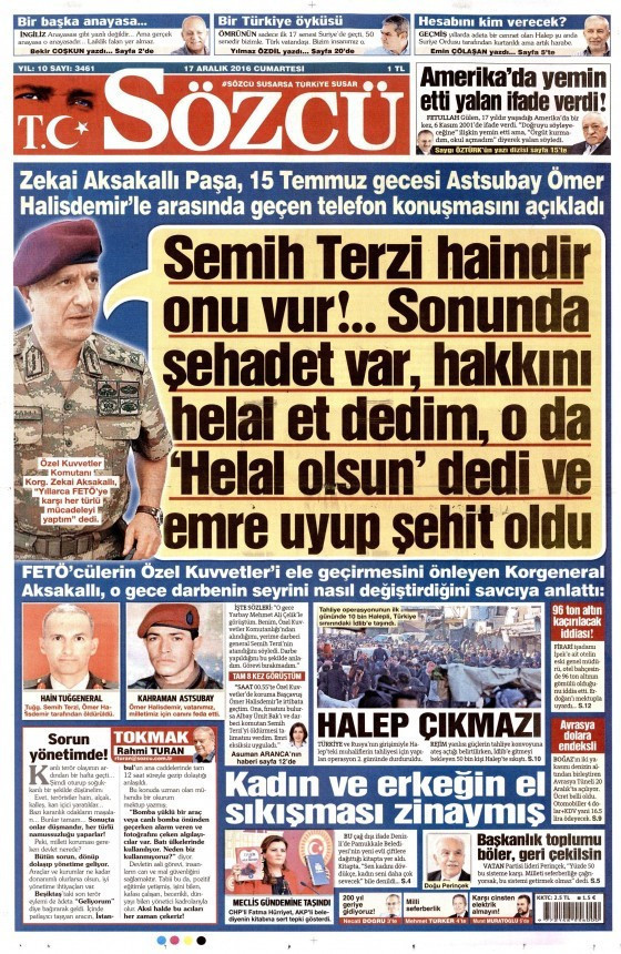 Gazete manşetleri Sözcü - Milliyet- Cumhuriyet ne yazdı? - Resim: 2