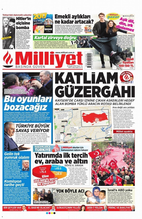 Gazete manşetleri Sözcü - Cumhuriyet - Hürriyet ne yazdı? - Resim: 1